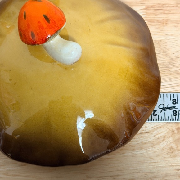 Vintage Sears Merry Mushroom Ceramic Canister Lid Fits 7" Tall - Picture 5 of 5